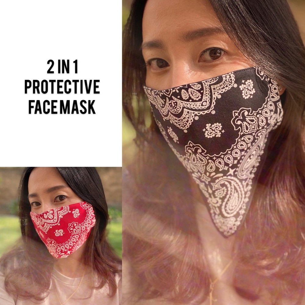 LAST ON! Unisex Black Bandana Protective Face Mask